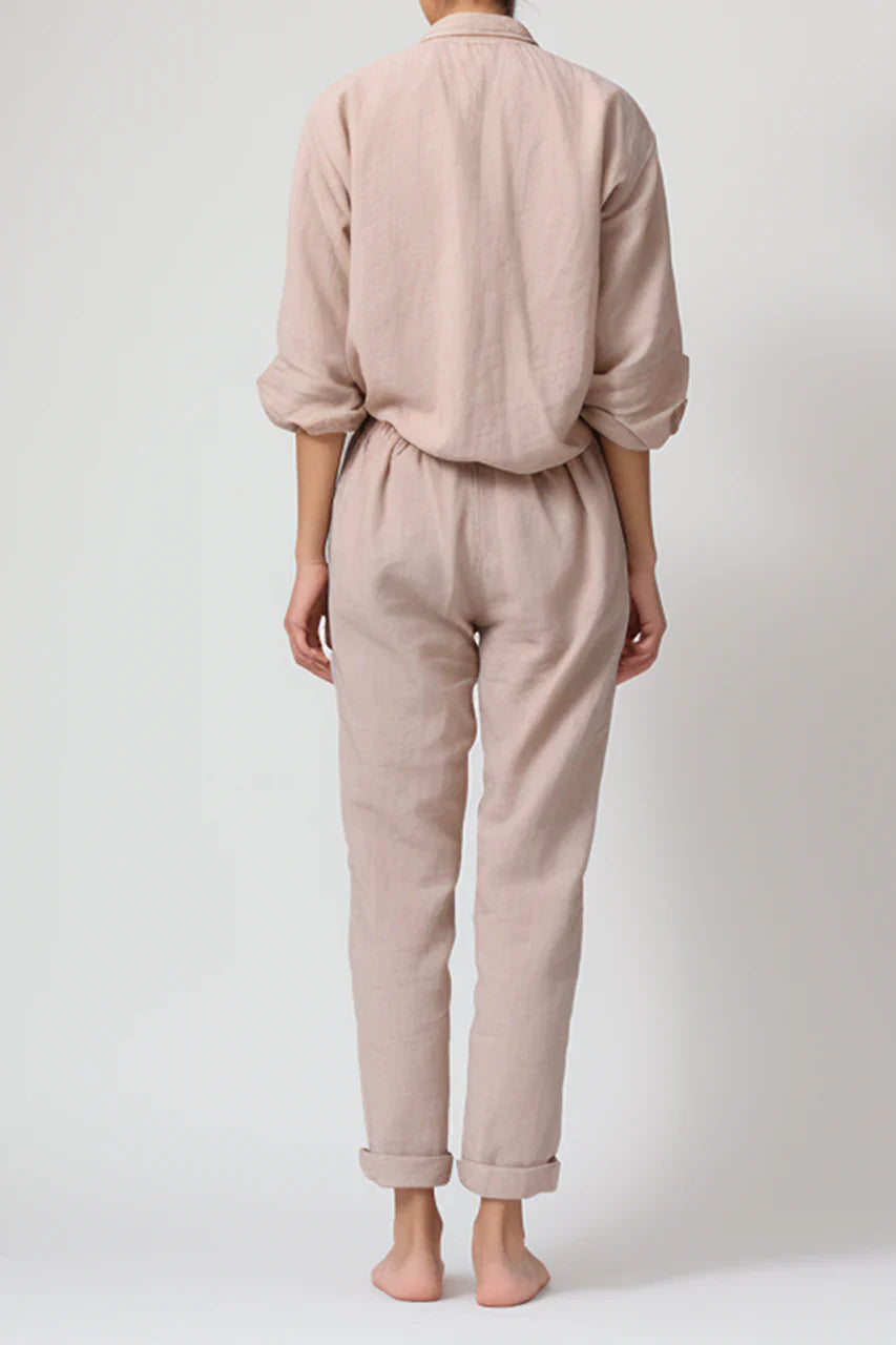 Clover Tied Hem Blouse and Trousers Co-Ord