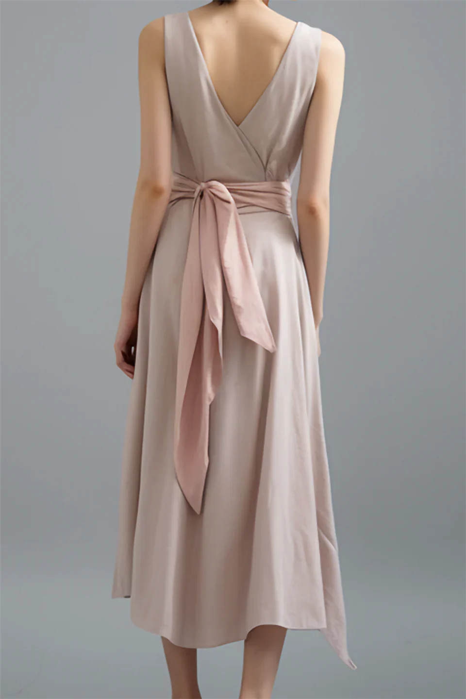 Coho Tied Waist Linen Midi Dress