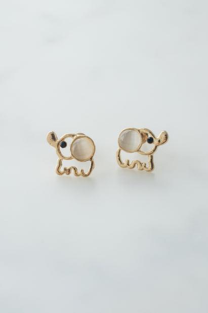 Gold Elephant Earrings