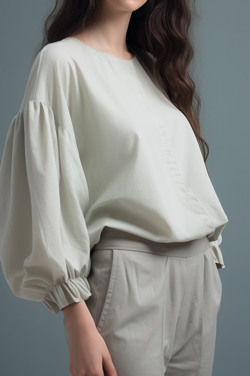 Laurel Volume Sleeve Cotton Blouse