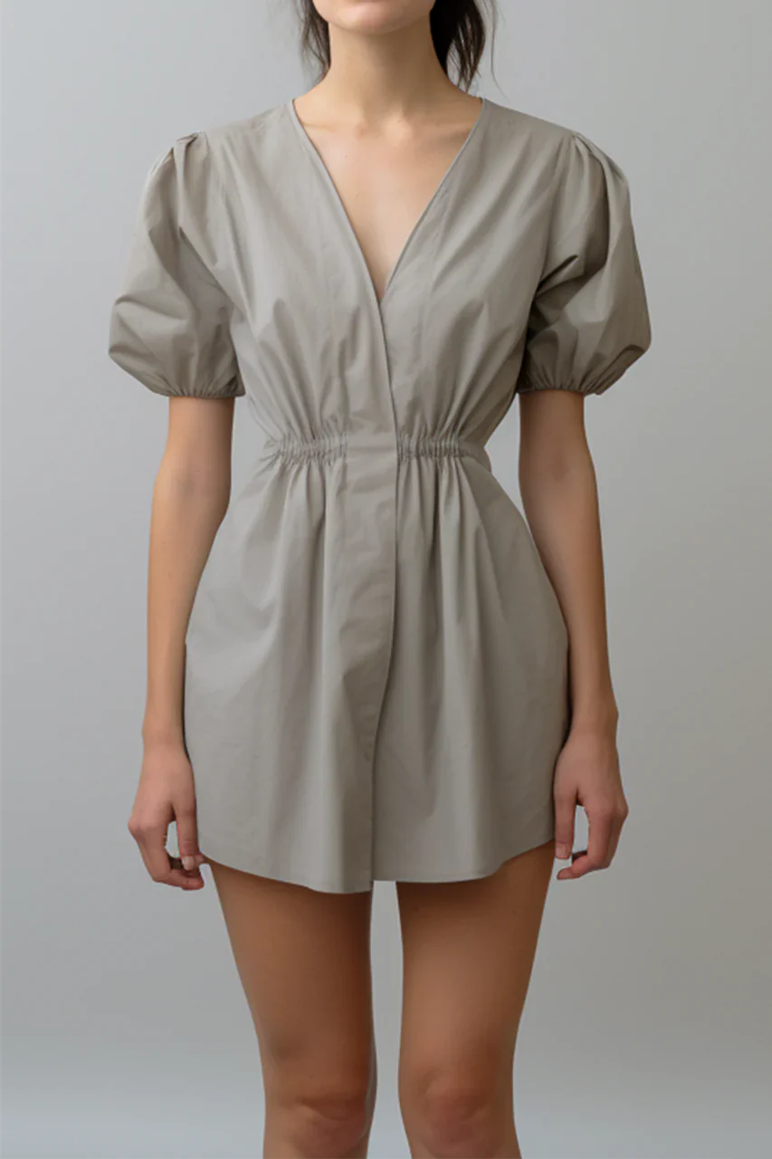 Posey Tie Waist Cotton Mini Dress