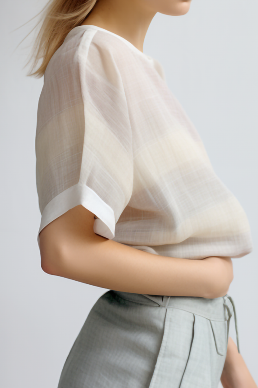 Wisteria Short Sleeve Linen Top